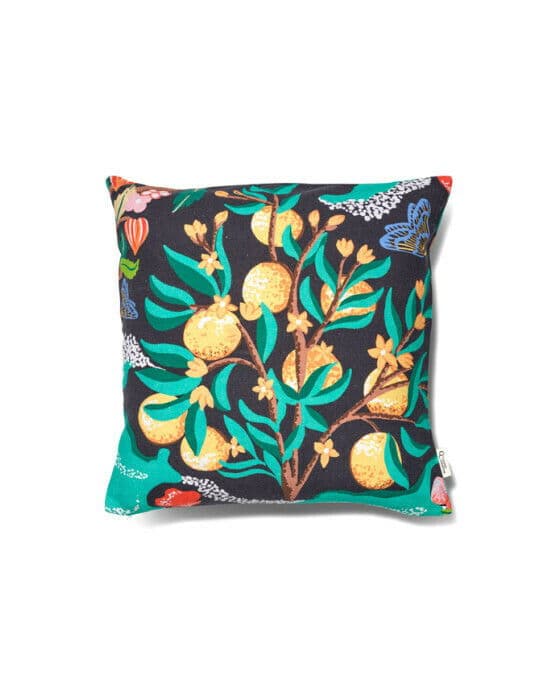 Botanical Orange kuddfodral svart
