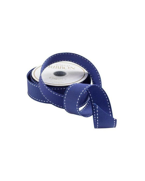 Textilband marinblå/vit 8,2m