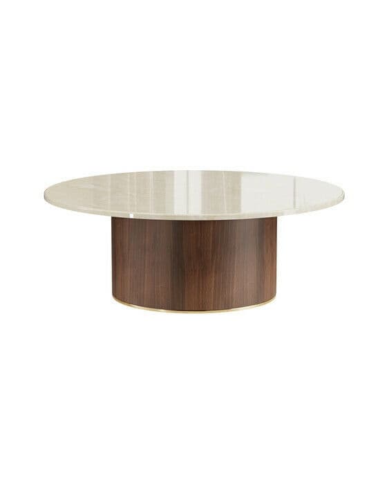 Delano soffbord rund valnöt beige