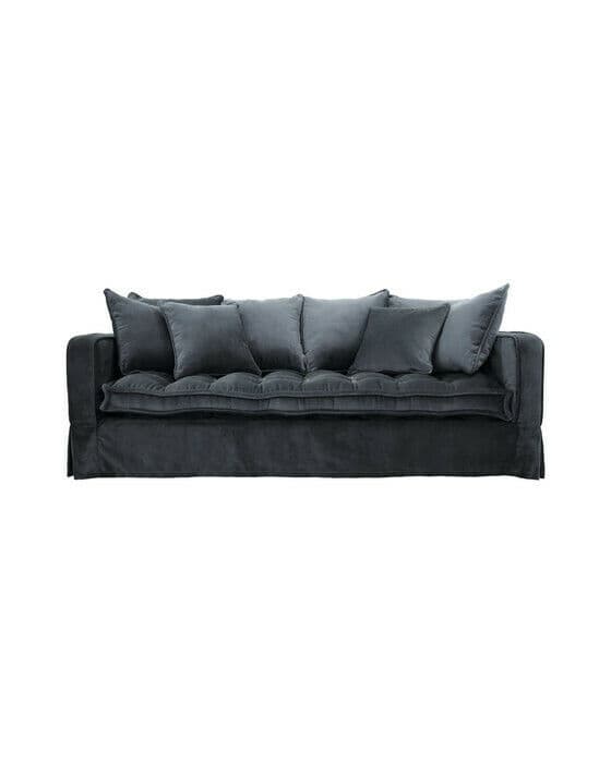 Greenwich soffa velvet iron grey