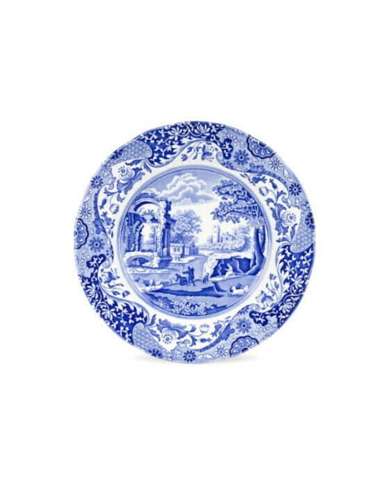 Blue Italian tallrik blå/vit