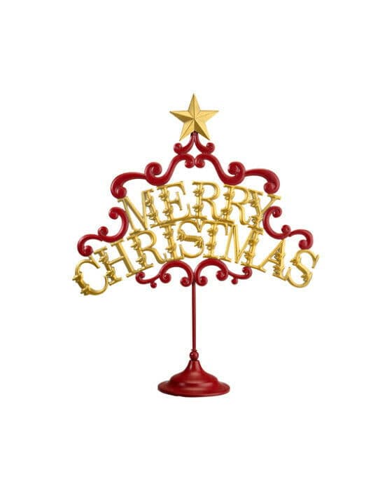 Merry Christmas juldekoration röd/guld