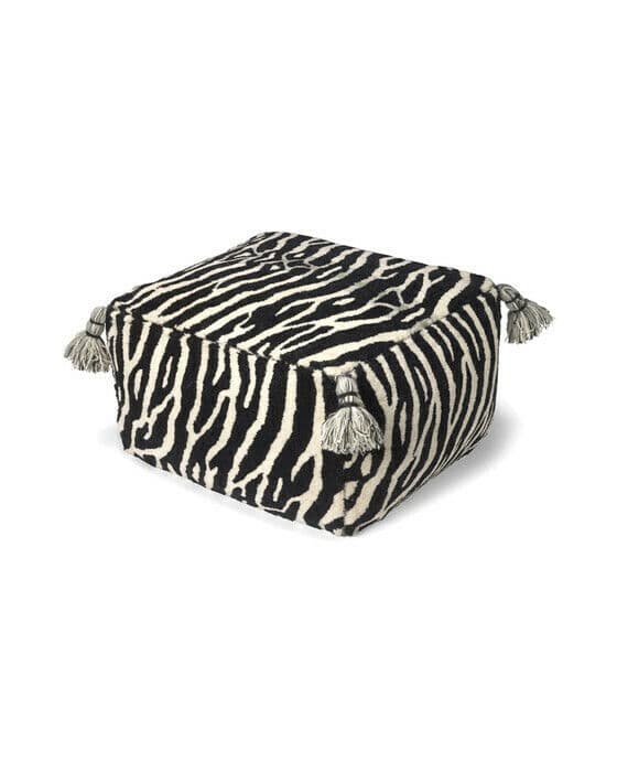 Zebra sittpuff svart/vit