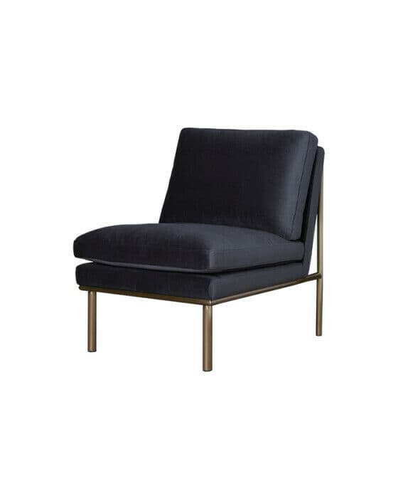 April loungefåtölj black pearl/mässing
