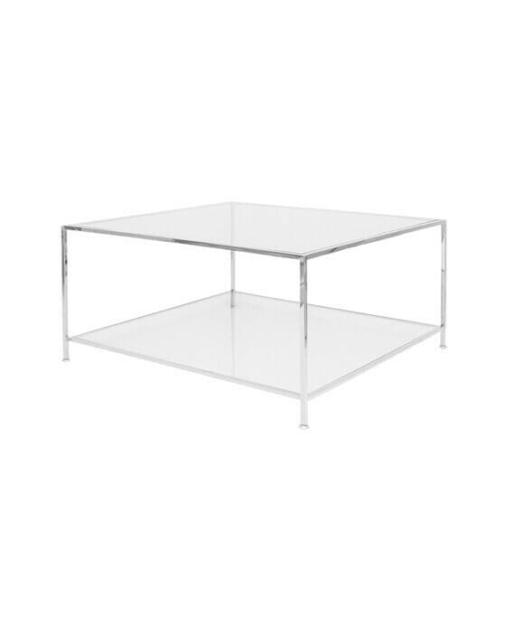 Big Square soffbord krom