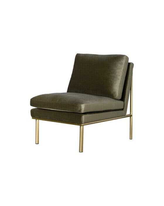 April loungefåtölj olive/mässing
