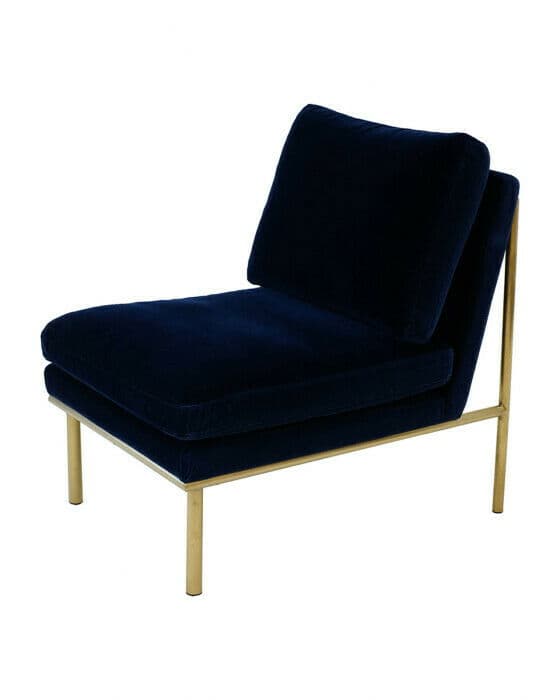 April loungefåtölj midnight blue/mässing