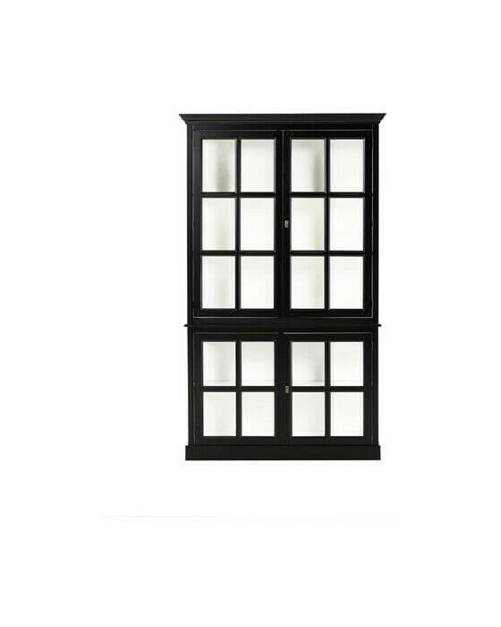 Seethrough vitrinskåp modern black / classic white