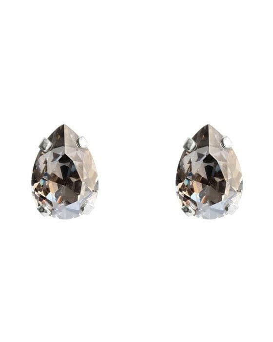 Petite Drop Stud örhängen black diamond rhodium