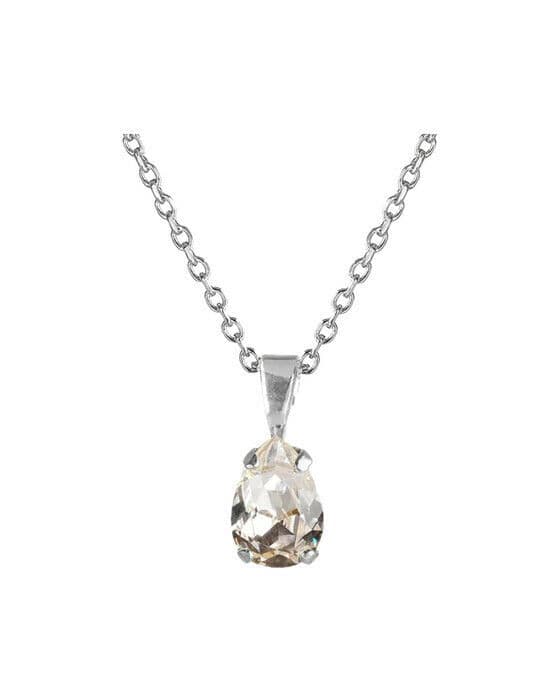 Petite Drop halsband crystal rhodium