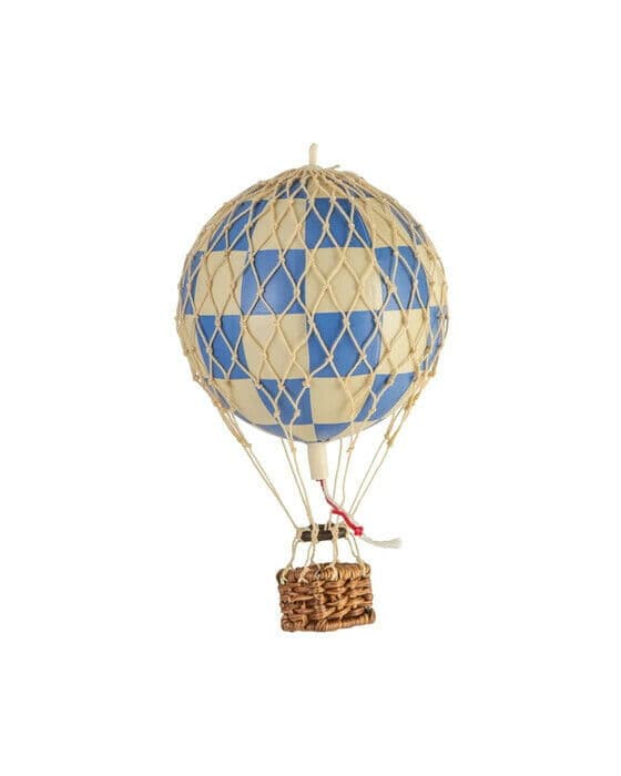 Floating The Skies luftballong blå rutig