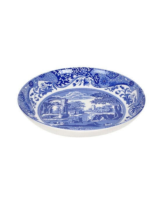 Blue Italian djup tallrik blå/vit