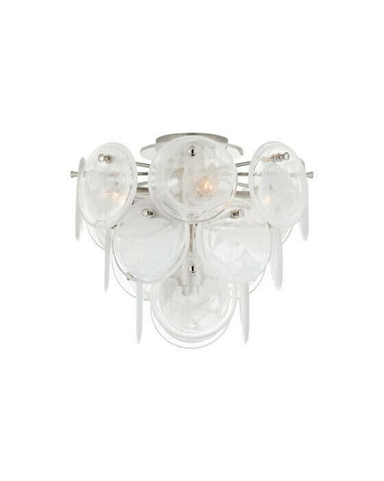 Loire plafond nickel/vitt glas M