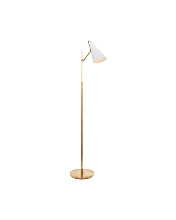 Clemente golvlampa antik mässing/vit
