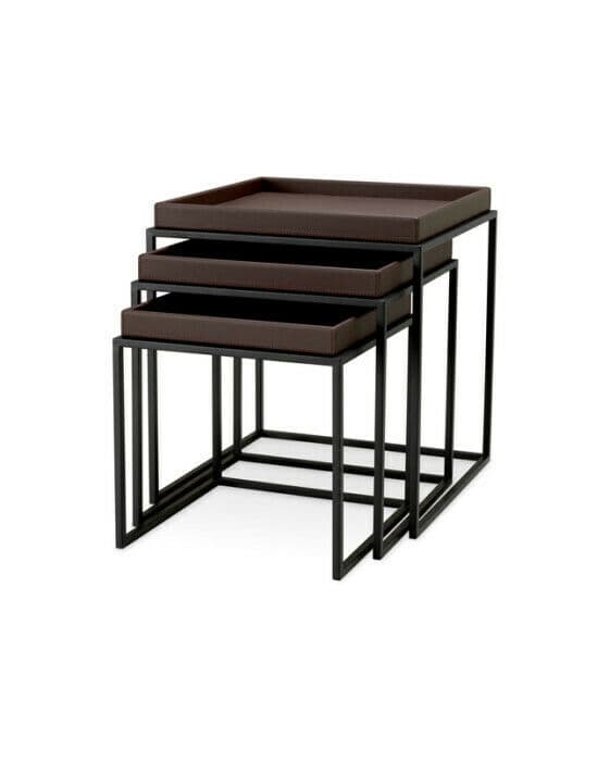 Léonard sidobord mörkbrun 3-set
