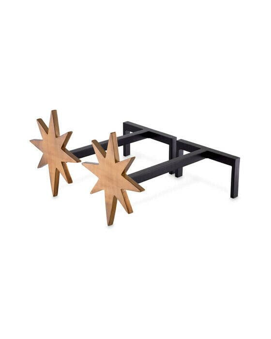 Star andiron mässing 2-pack
