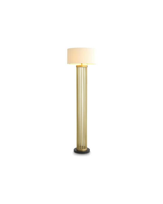 Condo golvlampa antik mässing/vit