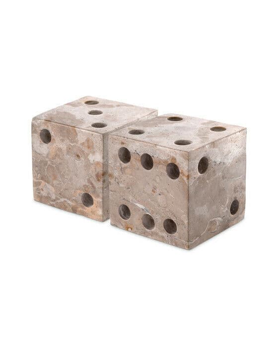 Visa tärning dekoration brown marble 2-set