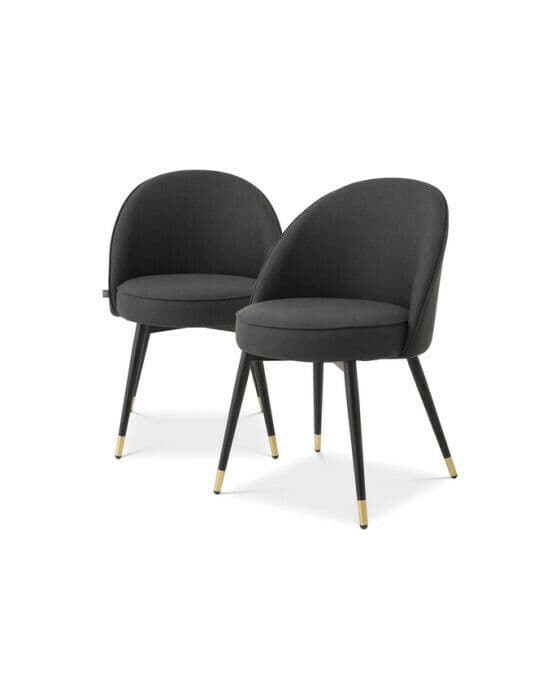 Cooper matstol faux leather grey 2-set