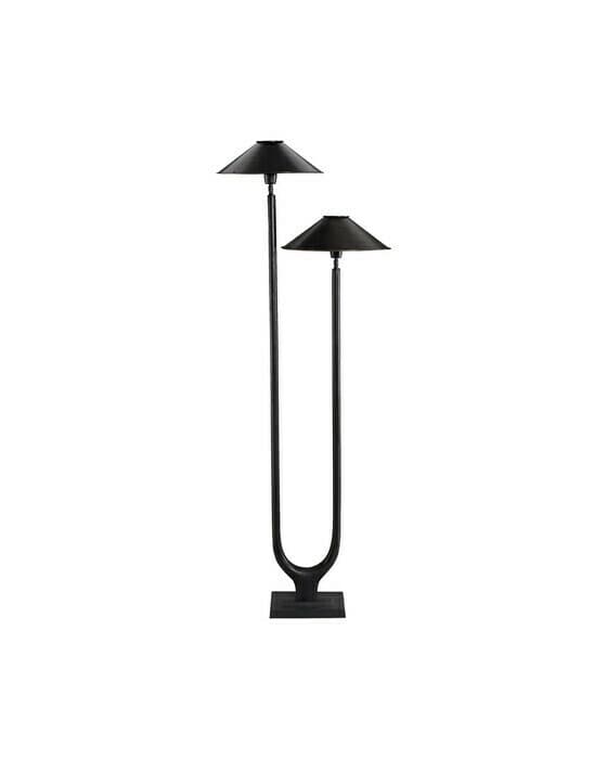 Twin golvlampa antik brons