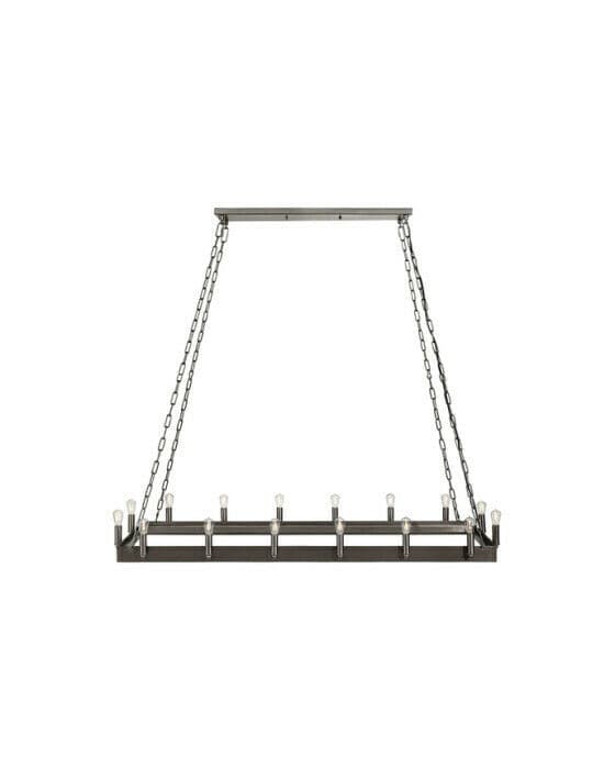 Crown Rectangular taklampa antik järn