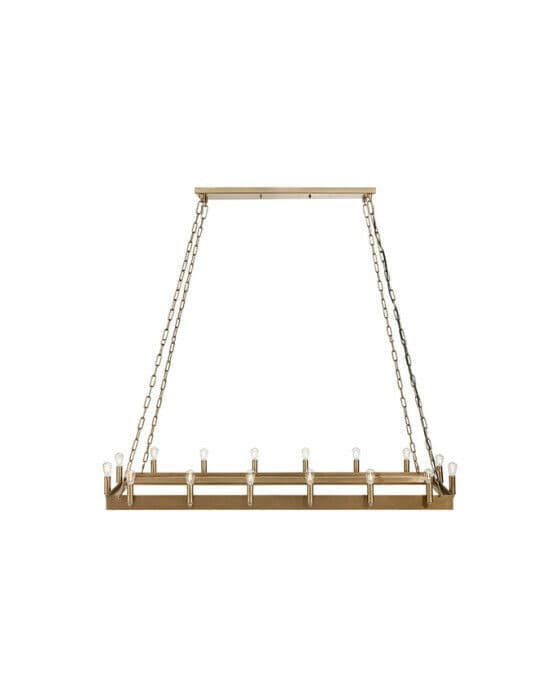 Crown Rectangular taklampa antik mässing
