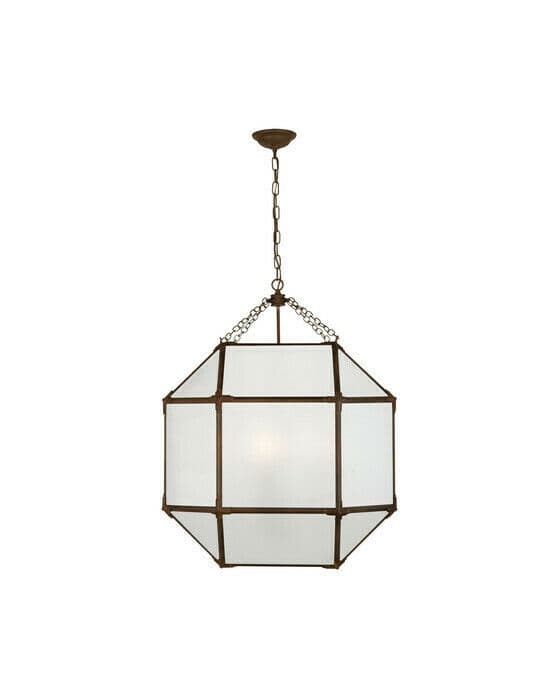 Morris taklampa antik zink/frostat glas L