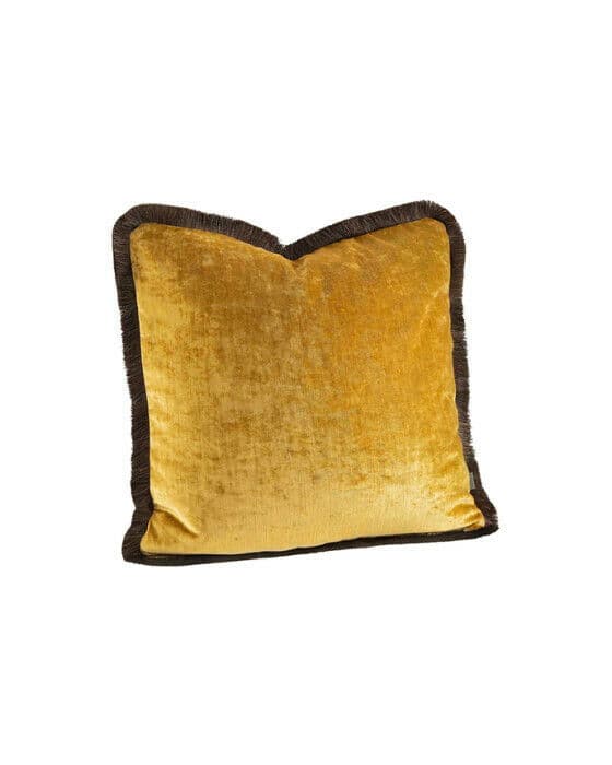 Garda Velvet kuddfodral fransar cognac