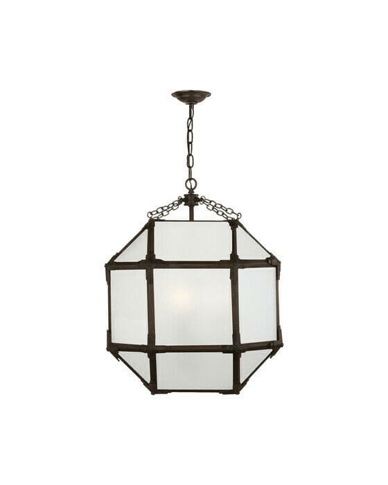 Morris taklampa antik zink/frostat glas M