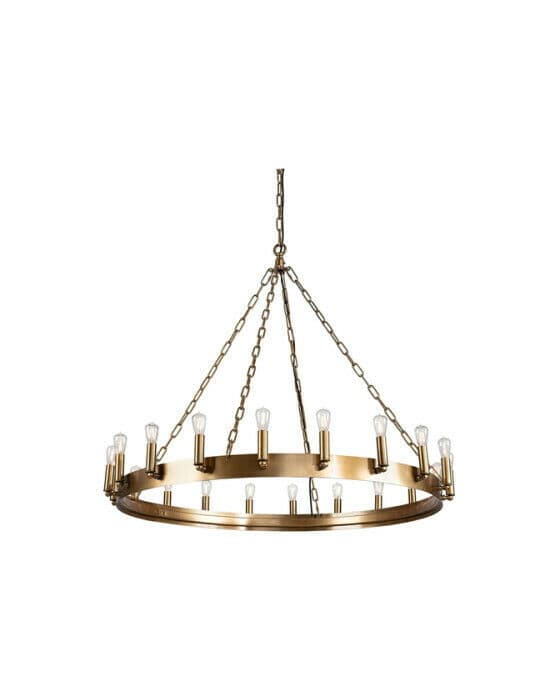 Crown taklampa antik mässing