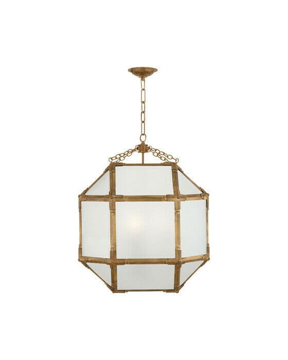 Morris taklampa Gilded Iron/frostat glas M