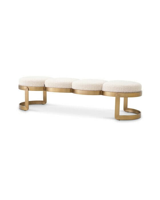 Newport bänk bouclé cream