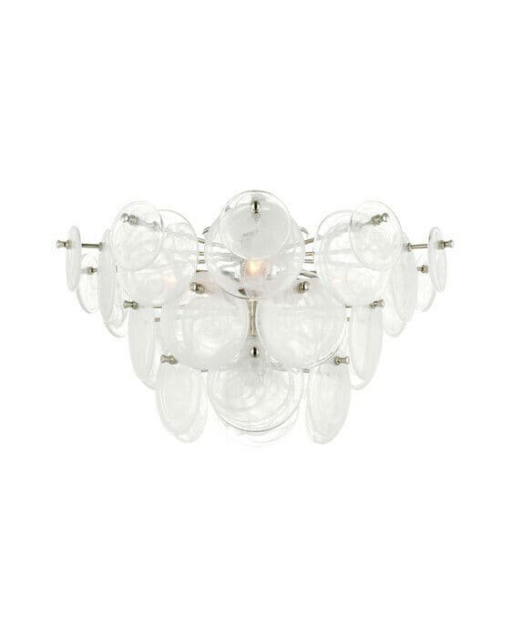 Loire plafond nickel/vitt glas L