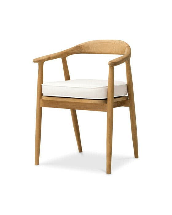 Beale matstol teak flores off-white