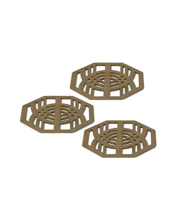 Art Deco glasunderlägg mässing 3-set