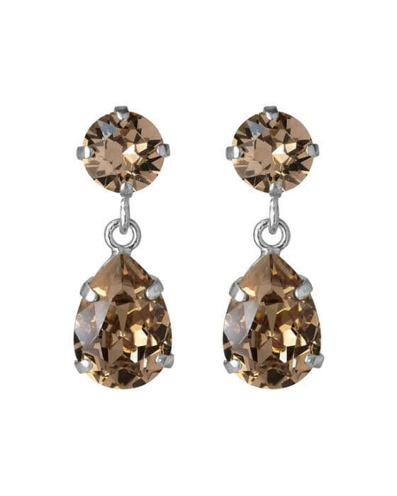 Mini Drop örhängen greige rhodium