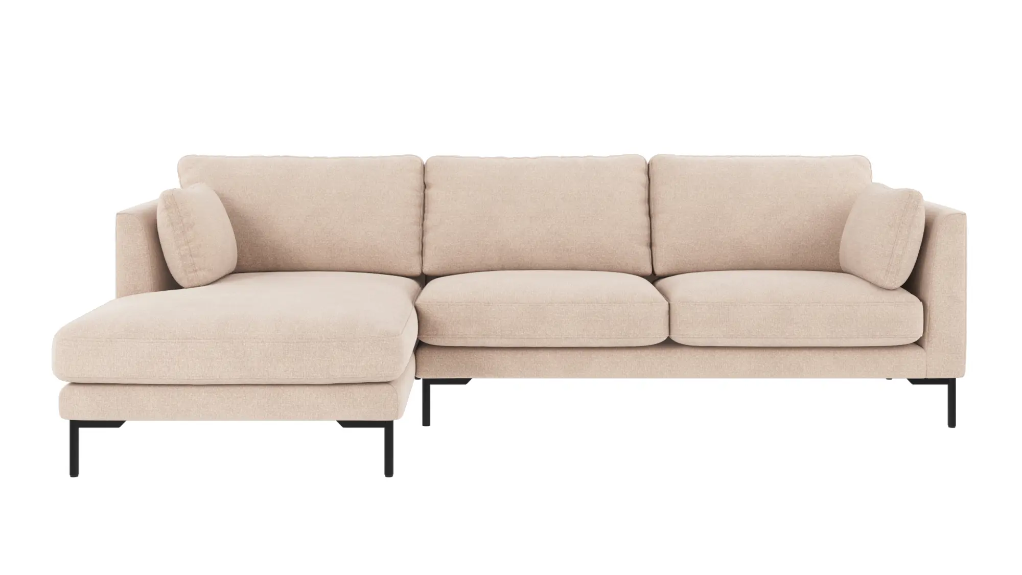 ROWICO Corwin soffa 3,5 sits schäslong L ljusbeige tyg Rita #1 (c2)