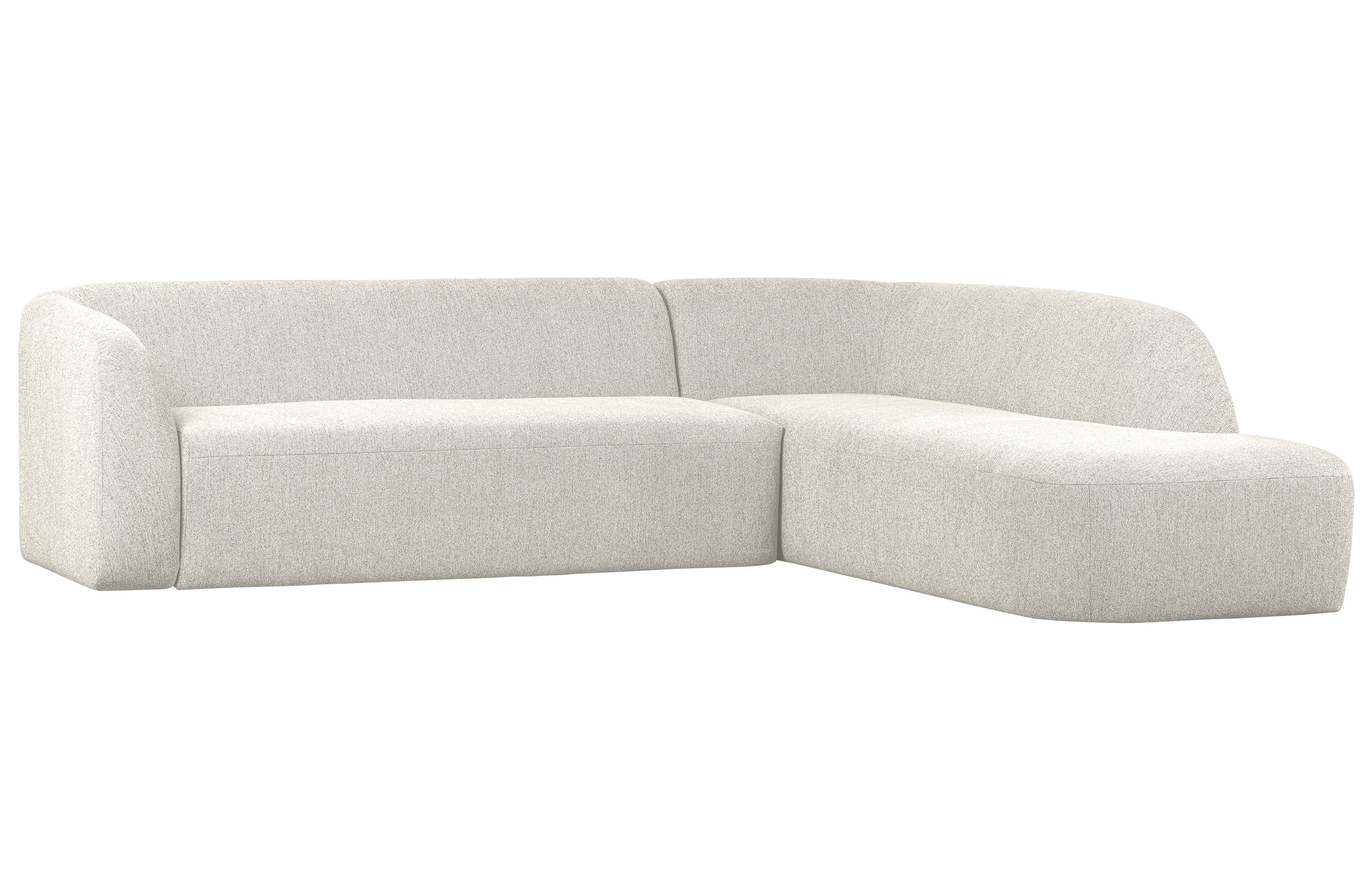 WOOOD Sluttande hörnsoffa, höger - pearl cream melange chenille polyester