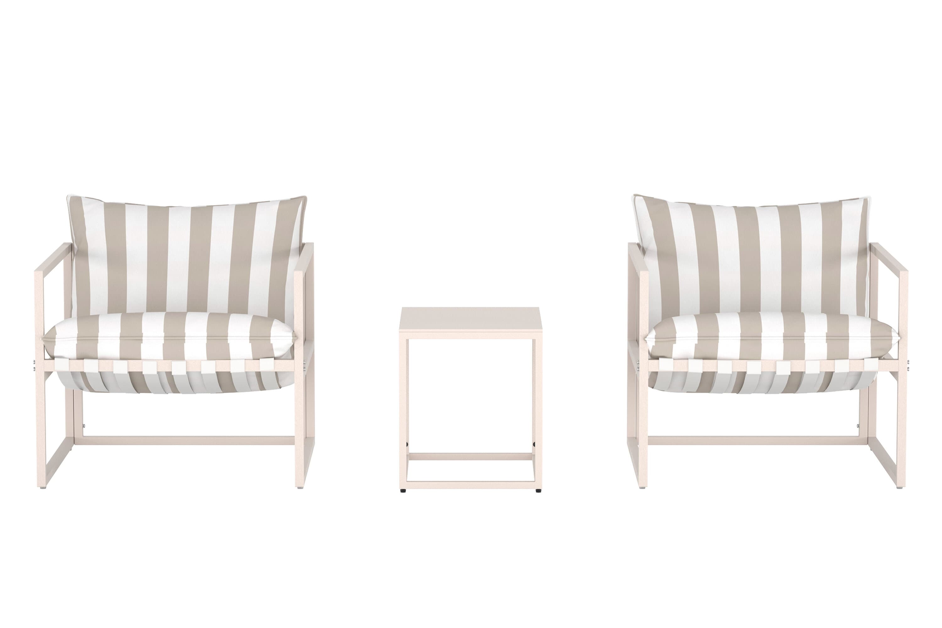 VENTURE HOME Messina Loungegrupp - Beige / Randig Vit Beige