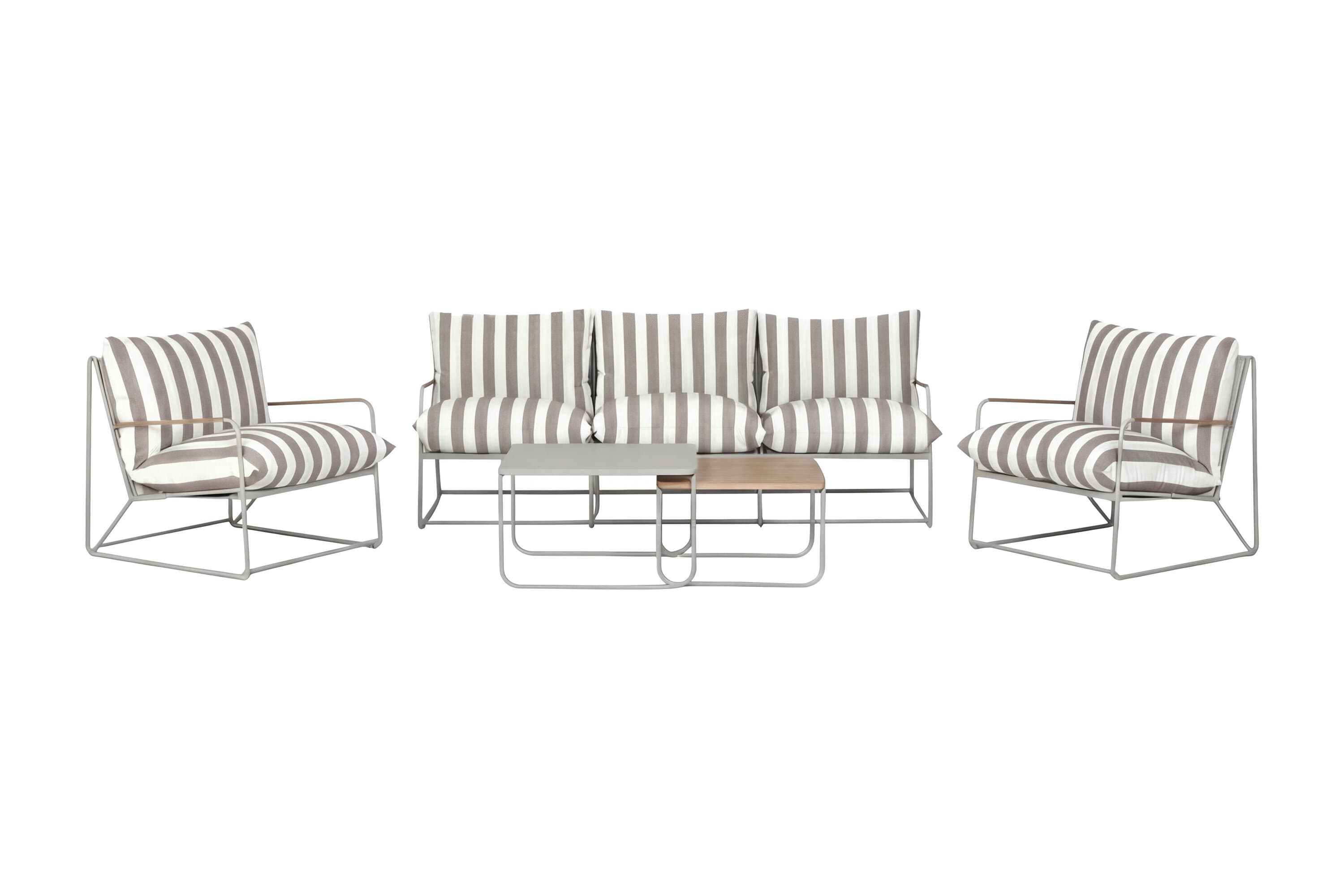 VENTURE HOME Palazzo soffgrupp - Beige vit randig