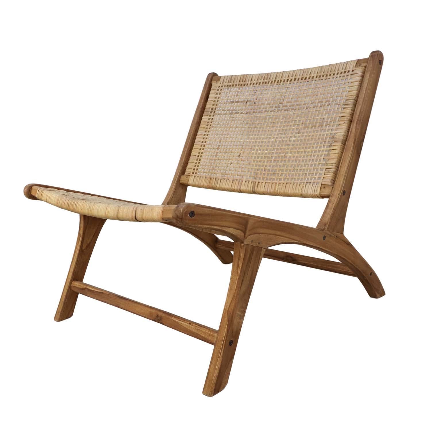 HSM COLLECTION fåtölj - naturlig rotting och naturligt teak