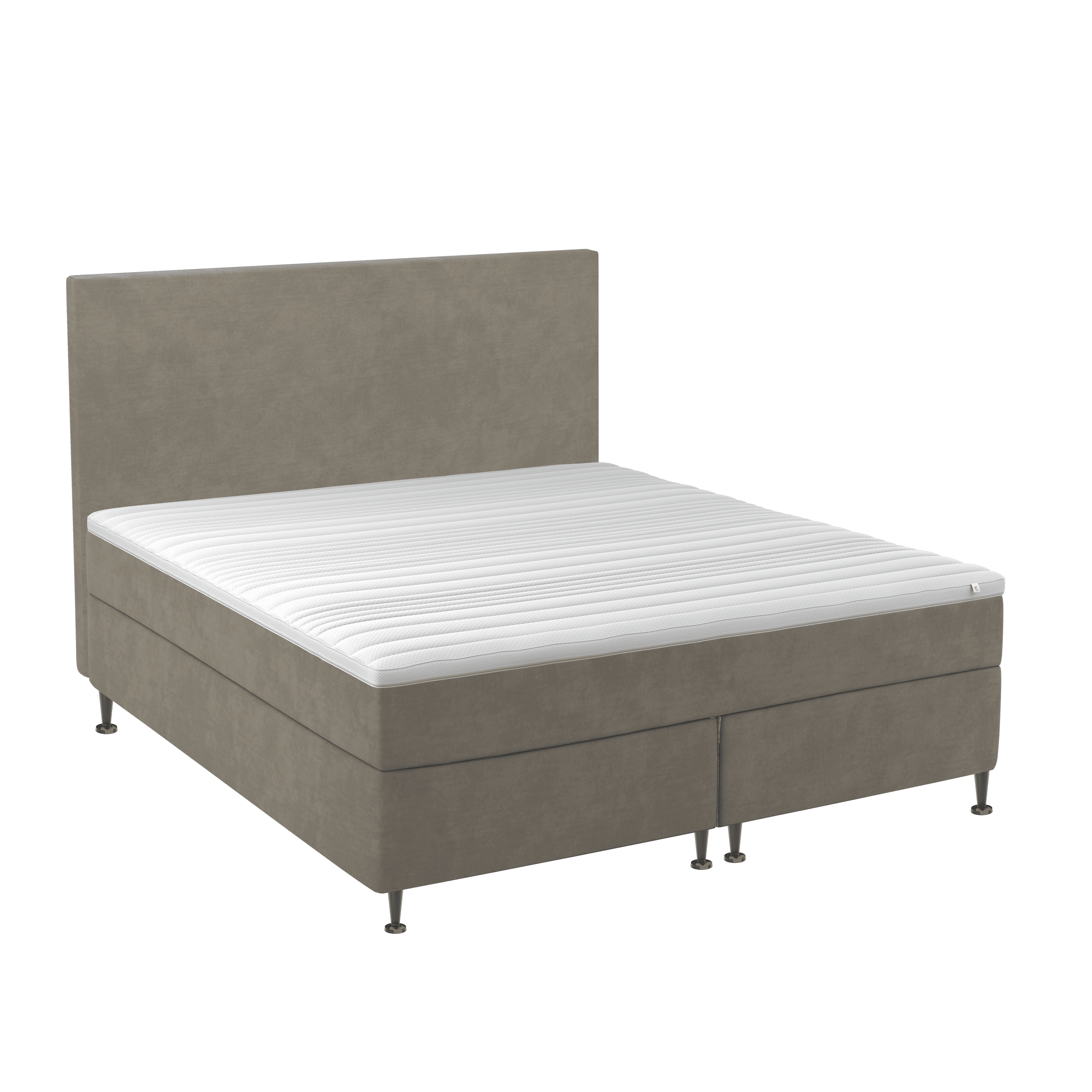 BOBOhome Tidur+ kontinentalsäng inkl. bäddmadrass och sänggavel, 180x200 - sandfärgad Medium (under 80 kg) Medium