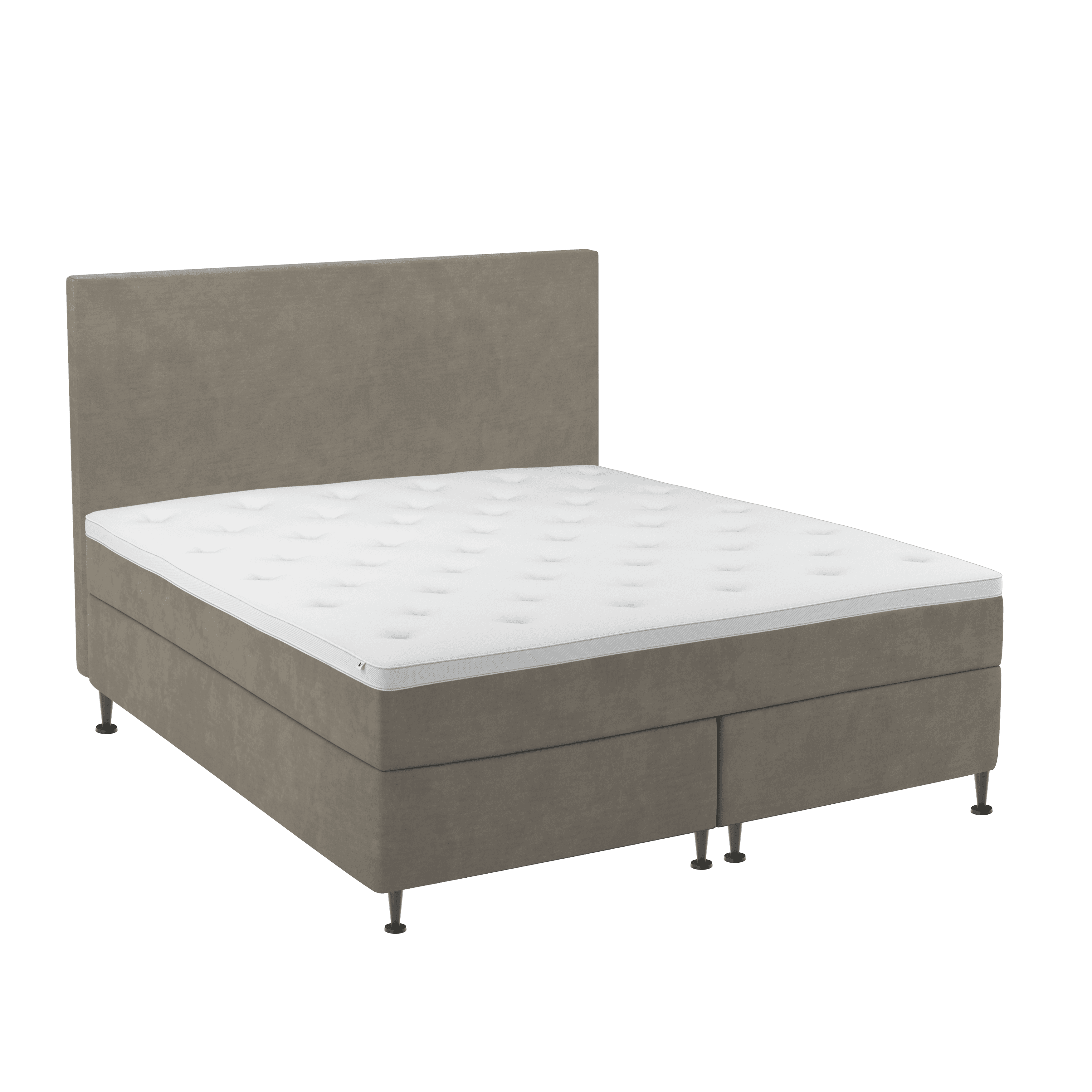BOBOhome Tidur+ kontinentalsäng inkl. bäddmadrass och sänggavel, 180x200 - sandfärgad Fast (80-100 kg) Ekstra fast
