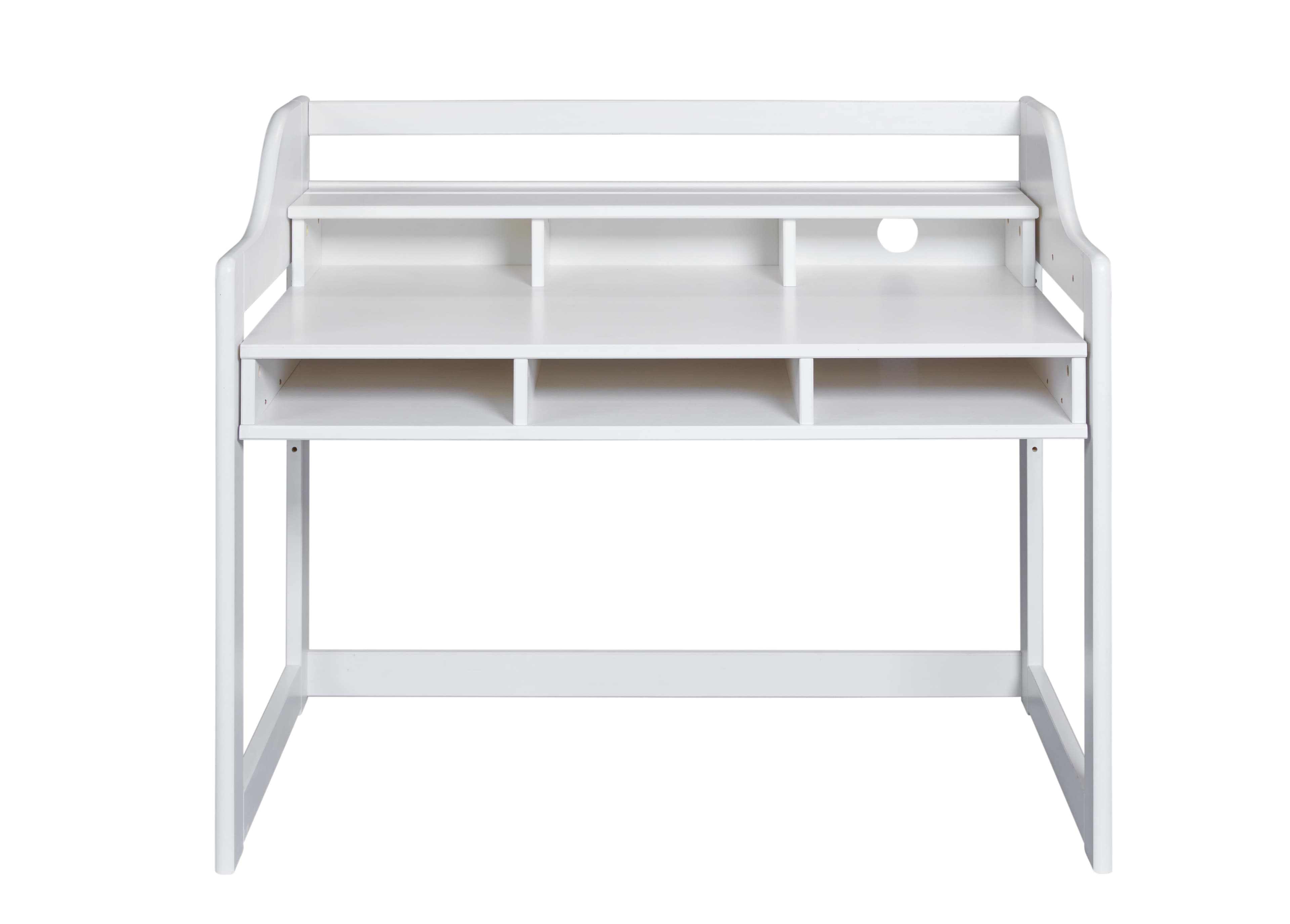 NORDIC LIVING COLLECTION Vitt barnbord tillverkat av massiv furu, höjdjusterbart och med 6 fack