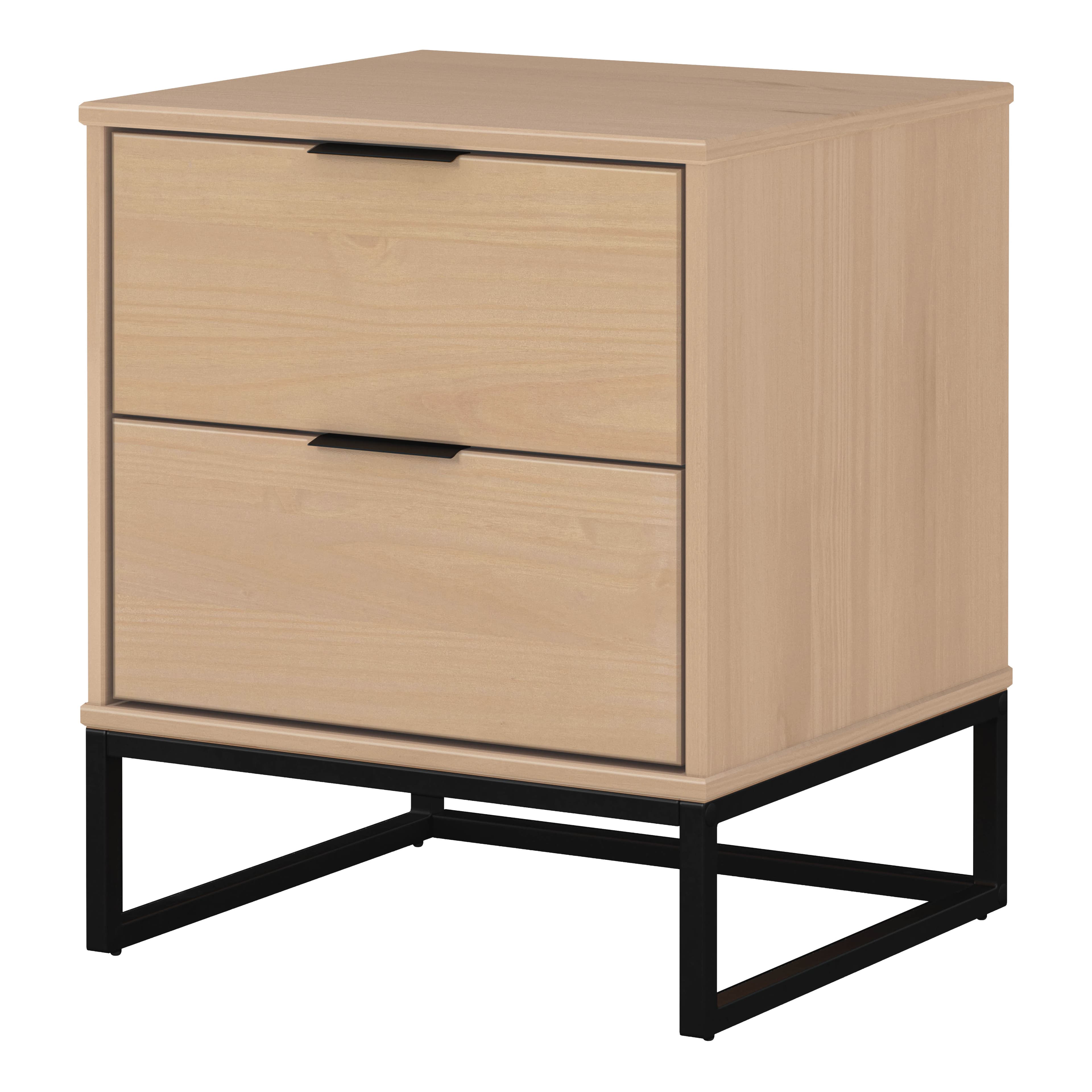 NORDIC LIVING COLLECTION Nattduksbord med 2 lådor Luna Oak Colori
