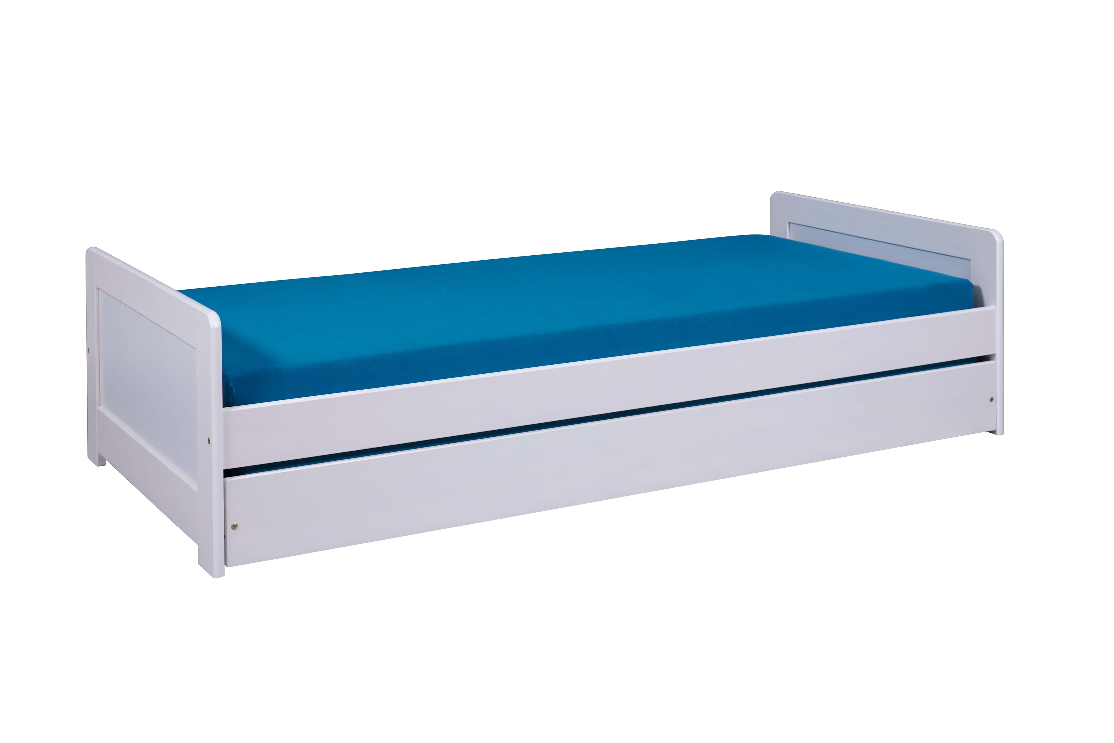 NORDIC LIVING COLLECTION Surf bäddsoffa 90x200 cm tillverkad av massivt trä i vitlack inklusive ribbotten med extra sovyta
