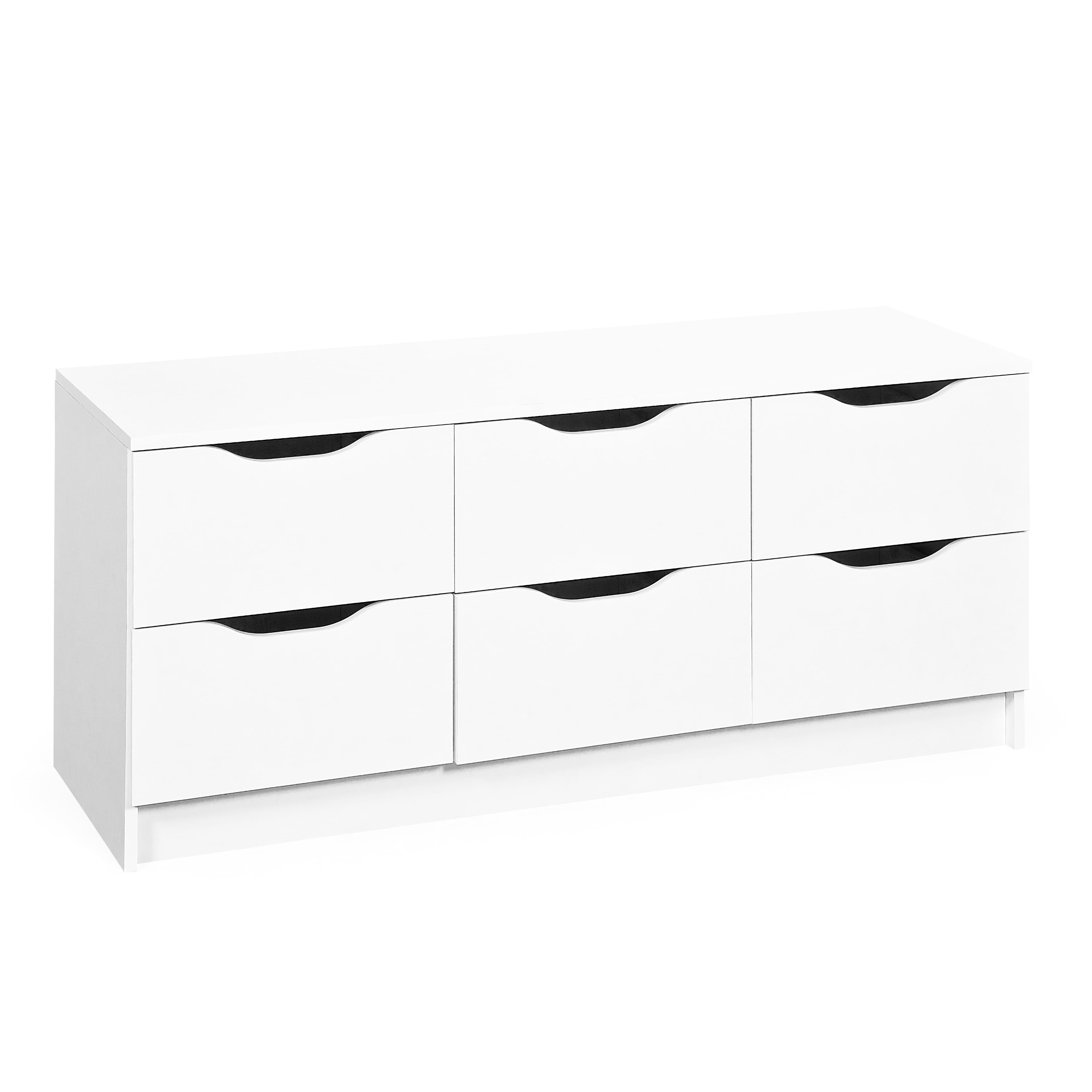 NORDIC LIVING COLLECTION Vit byrå med 6 rymliga lådor/