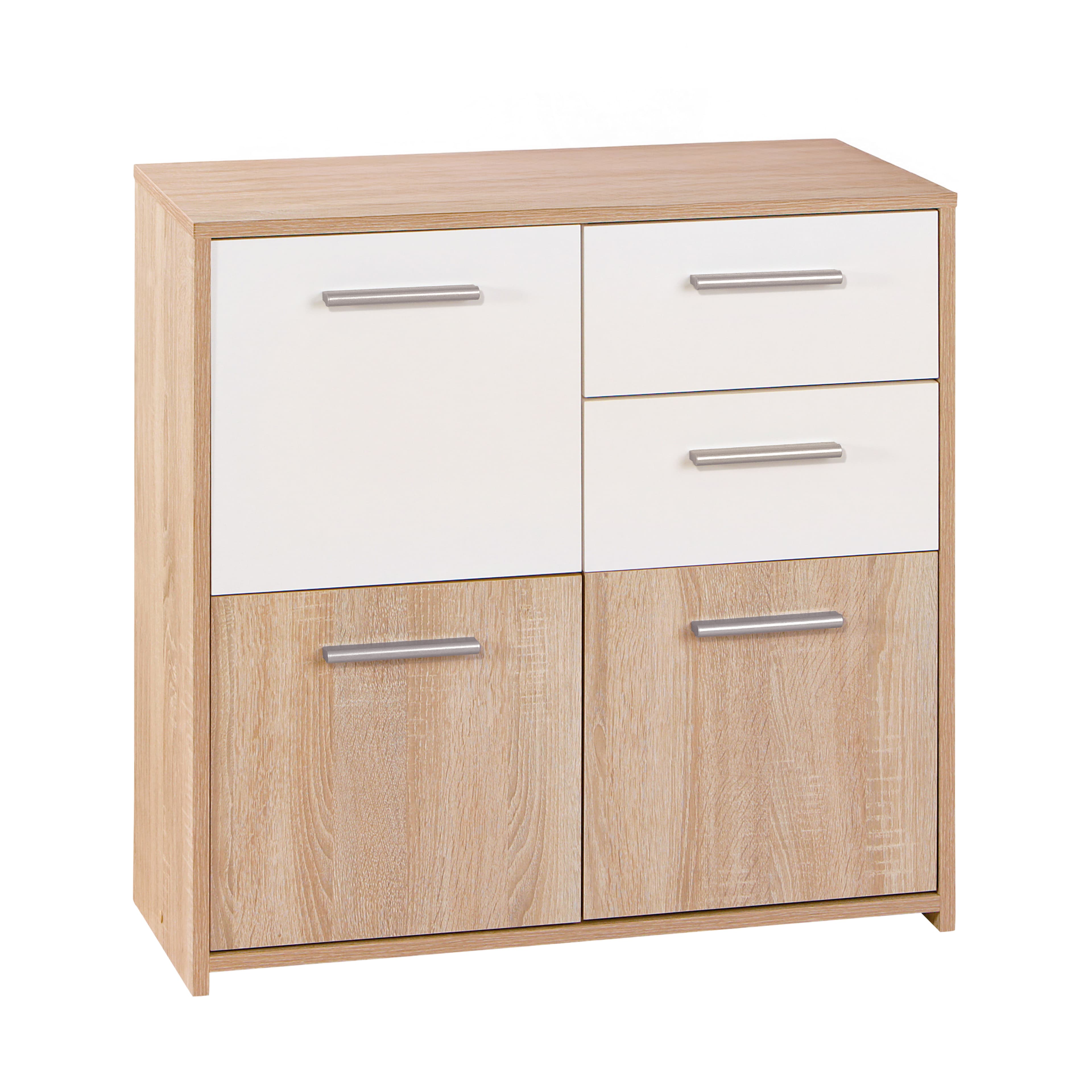NORDIC LIVING COLLECTION Eboli byrå, 3 dörrar, 2 lådor, Sonoma ekfinish