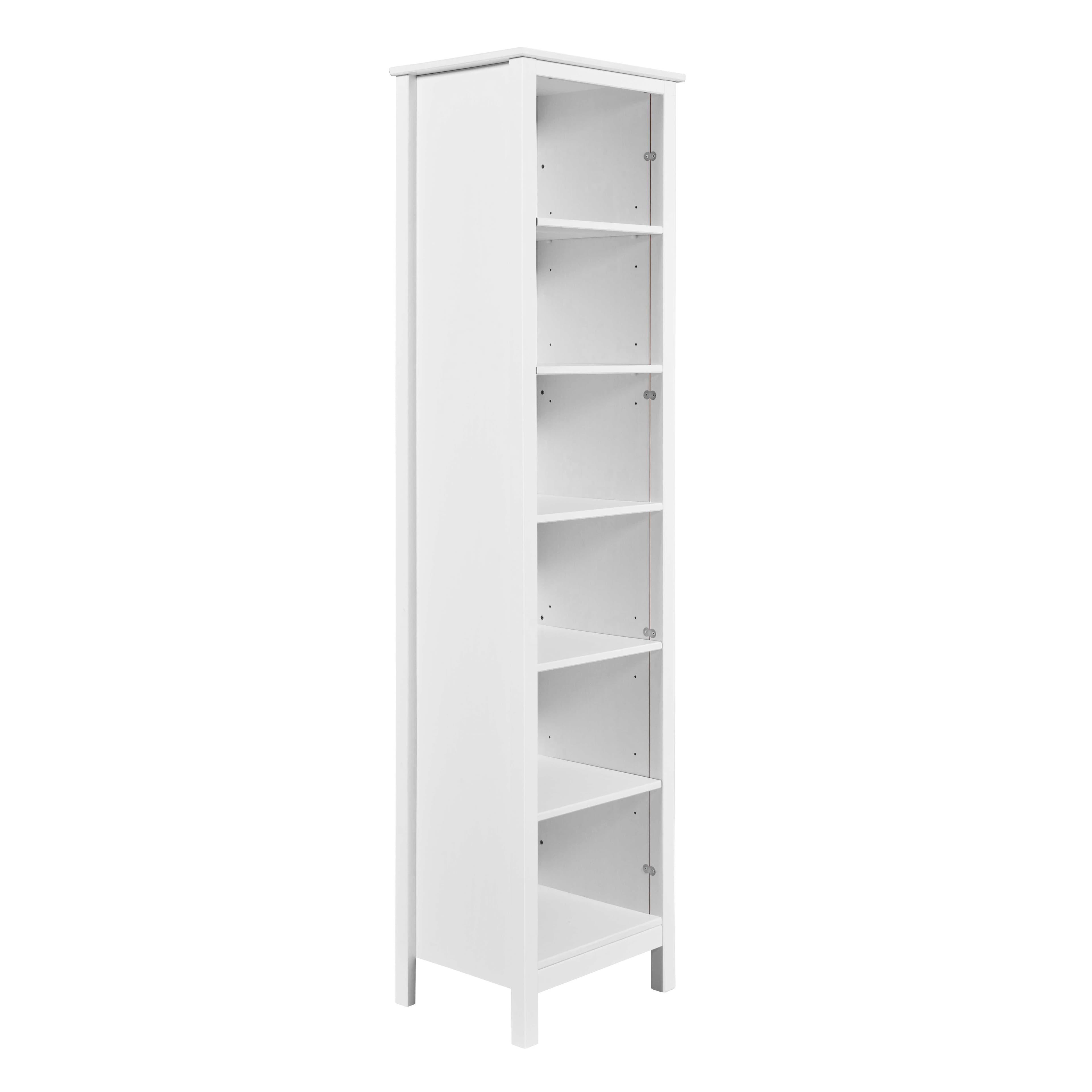 NORDIC LIVING COLLECTION Massiv furuhylla, storlek L, vitlackerad, med 5 hyllplan. Totalmått: 50 x 40 x 197 cm.