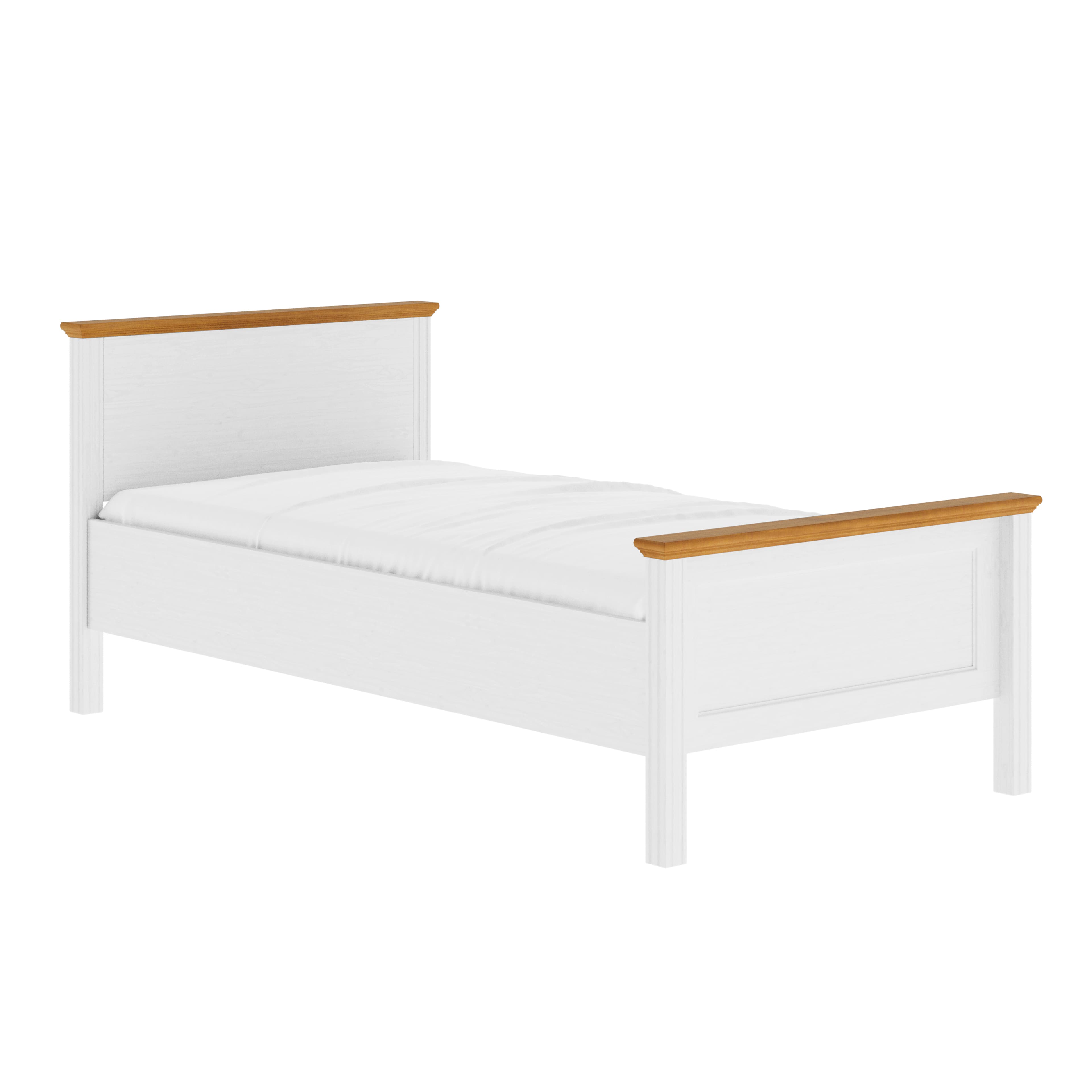 NORDIC LIVING COLLECTION Maluno Collection säng 90x200 utan ribbotten, tillverkad av massivt trä, vitlackerad